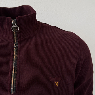 Barbour Bordo Dik Yaka Sweat GENİŞ KALIP