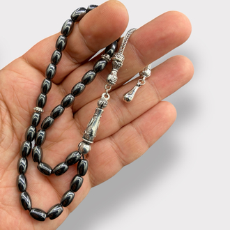 5x8mm. HEMATİT DOĞALTAŞ TESBİH