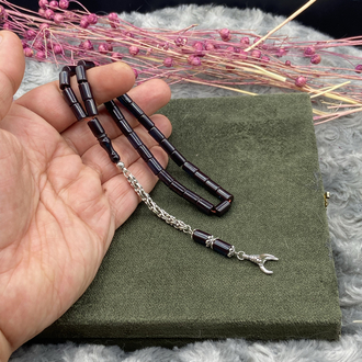 6x10 mm MAVİ SİYAH HARELİ KESME ATEŞ KEHRİBAR KAPLAMA PÜSKÜLLÜ KARTAL PENÇELİ