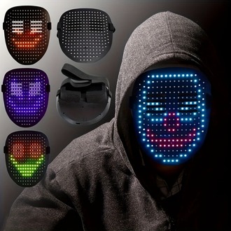 LED’li Maske – USB Şarjlı, 25 Dinamik & 25 Statik Efektli