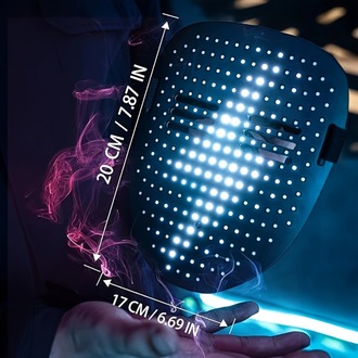 LED’li Maske – USB Şarjlı, 25 Dinamik & 25 Statik Efektli