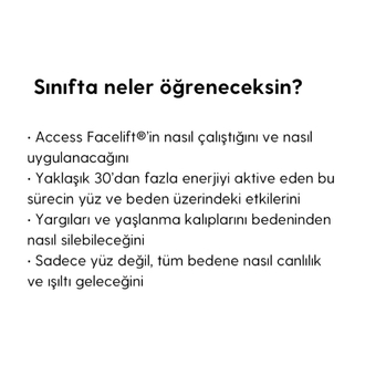 Access Energetic Facelift® Class Uluslararası Sertifikalı Uygulayıcı Eğitimi