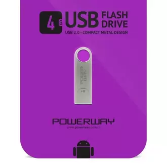POWERWAY 4GB METAL FLASH BELLEK