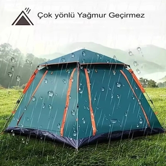 8 Kisilik Otomatik Kamp Çadır 240x240x156cm Dayanıklı Piknik Cadır Cantalı Su Geçirmez