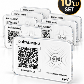 Biply QR+NFC Menü 10lu işletme seti