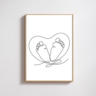 One Line Dekoratif Tablo 35x50
