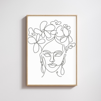 One Line Dekoratif Tablo 35x50