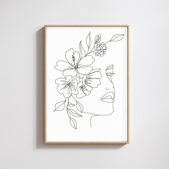 One Line Dekoratif Tablo 35x50