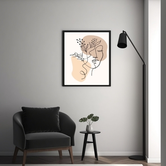 One Line Dekoratif Tablo 35x50