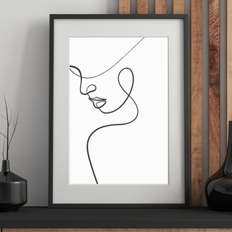 One Line Dekoratif Tablo 35x50