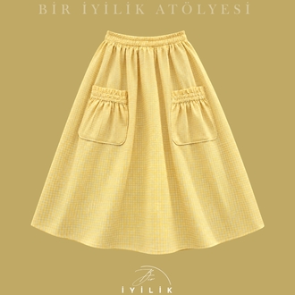Sarı Poplin Etek
