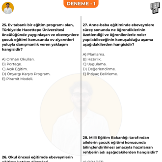 7 ADET TAMAMI ÇÖZÜMLÜ DENEME - OKUL ÖNCESİ ÖABT - (2027)