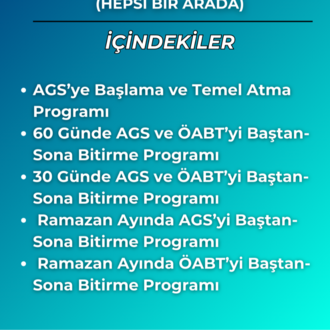BÜTÜN DERS PROGRAMLARI - AGS ve ÖABT 5 ADET PROGRAM BİR ARADA