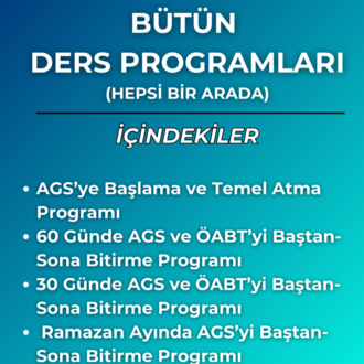 BÜTÜN DERS PROGRAMLARI - AGS ve ÖABT 5 ADET PROGRAM BİR ARADA