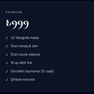 Kişiye Özel Dijital Anı Sayfası Hizmeti Premium