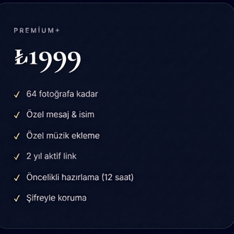 Kişiye Özel Dijital Anı Sayfası Hizmeti Premium+
