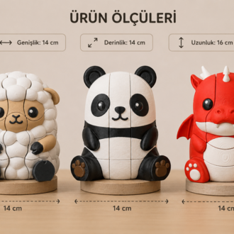 Bitakids Montessori Puzzle (Panda / Kuzu / Ejderha)
