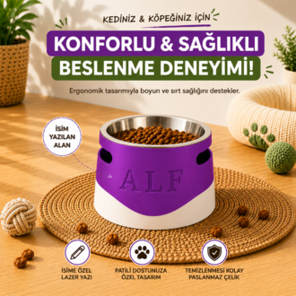 Evcil Hayvan İsme Özel Ergonomik Mama/Su Kabı