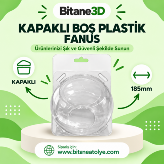 Kapaklı Boş Plastik Fanus – 3D Ürün, Oyuncak ve Hediyelik Ürün Kutusu