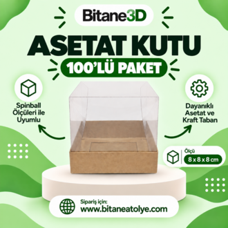3D Hediyelik Kutusu - 8x8x8mm (Spinball Uyumlu)