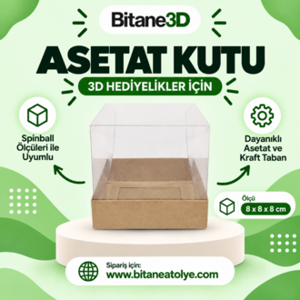 3D Hediyelik Kutusu - 8x8x8mm (Spinball Uyumlu)