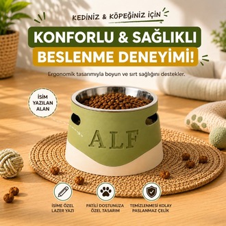 Evcil Hayvan İsme Özel Ergonomik Mama/Su Kabı