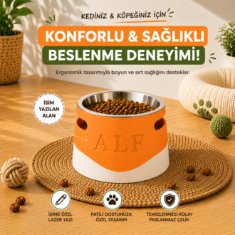 Evcil Hayvan İsme Özel Ergonomik Mama/Su Kabı
