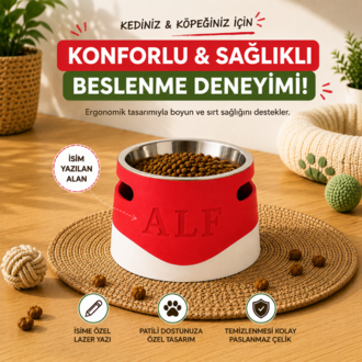 Evcil Hayvan İsme Özel Ergonomik Mama/Su Kabı