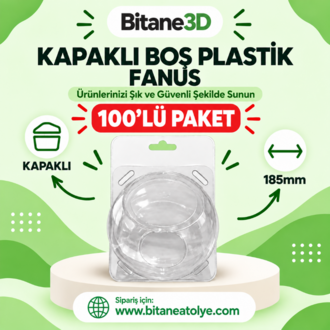 Kapaklı Boş Plastik Fanus – 3D Ürün, Oyuncak ve Hediyelik Ürün Kutusu