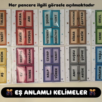 EŞ ANLAMLI KELİMELER A4 BOY