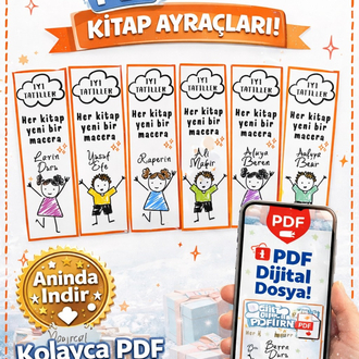 KİTAP AYRACI KARAKTER - DİJİTAL ÜRÜN