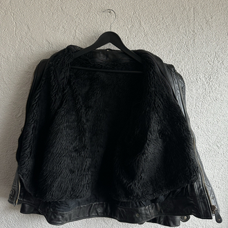 Vintage Fireman Bomber Deri Ceket