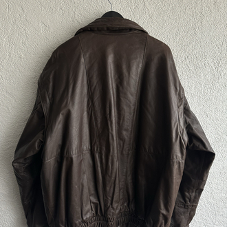 Vintage Bomber Deri Ceket/Yelek