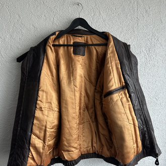 Vintage Bomber Deri Ceket/Yelek