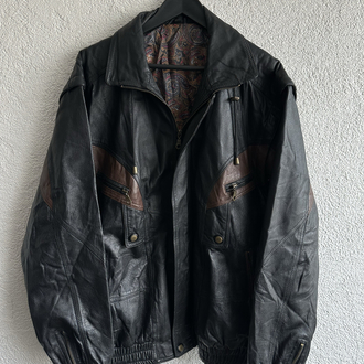 Vintage Bomber Deri Ceket/Yelek