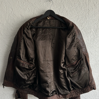 Vintage Bomber Deri Ceket/Yelek