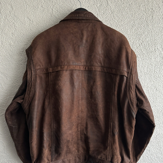 Vintage Bomber Deri Ceket/Yelek