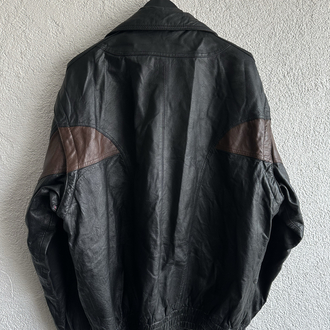 Vintage Bomber Deri Ceket/Yelek