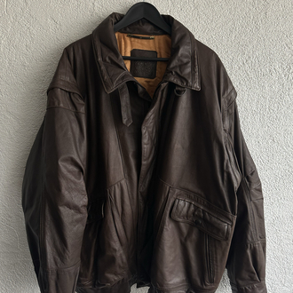 Vintage Bomber Deri Ceket/Yelek