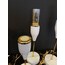Gold detaylı metal beyaz şamdan