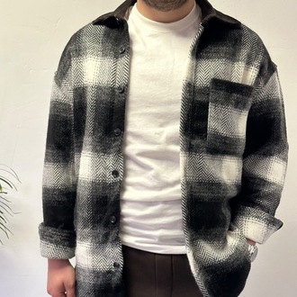 Oversize Kadife Yaka Oduncu Gömlek Ceket