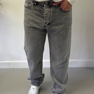 Gri Yıkamalı Baggy Jean
