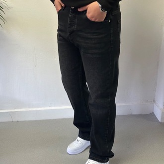 Yıkamalı Baggy Fit Jean Pantolon