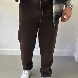 Kahverengi 3 İplik Baggy Eşofman Altı