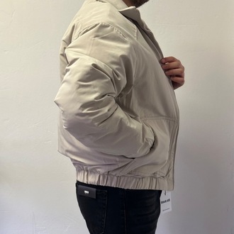 Bej Premium Fermuarlı Mevsimlik Bomber Mont