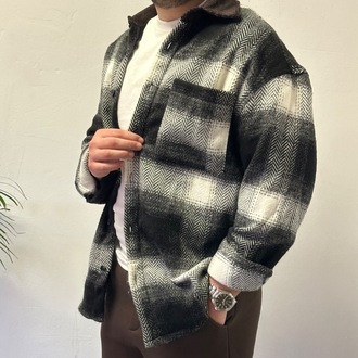 Oversize Kadife Yaka Oduncu Gömlek Ceket