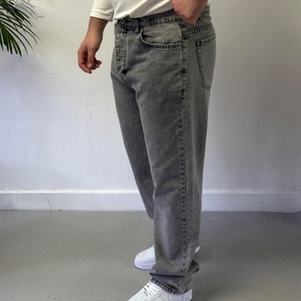 Gri Yıkamalı Baggy Jean