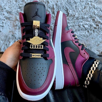 Air Jordan 1 Low Black Dark Beetroot
