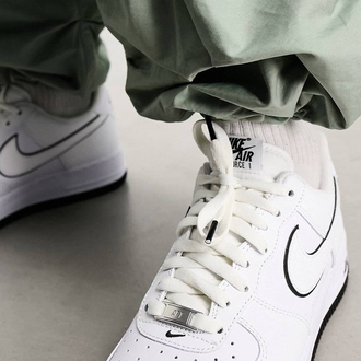 Nike Air Force 1 Low 07 White Black Outline Swoosh