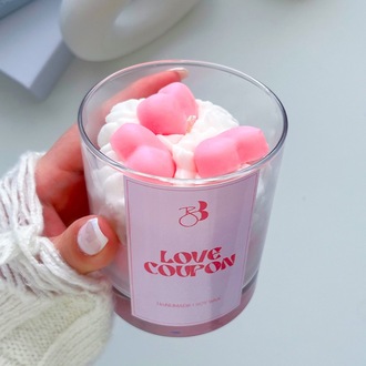 Gardenya Kokulu %100 Doğal El Yapımı Pembe Kalpli Dekorasyon Soya Mumu